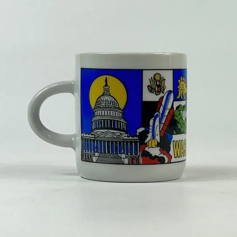 Washington DC Miniature Novelty Mug Cup Travel Souvenir Capitol Monument Vintage - Picture 3 of 9
